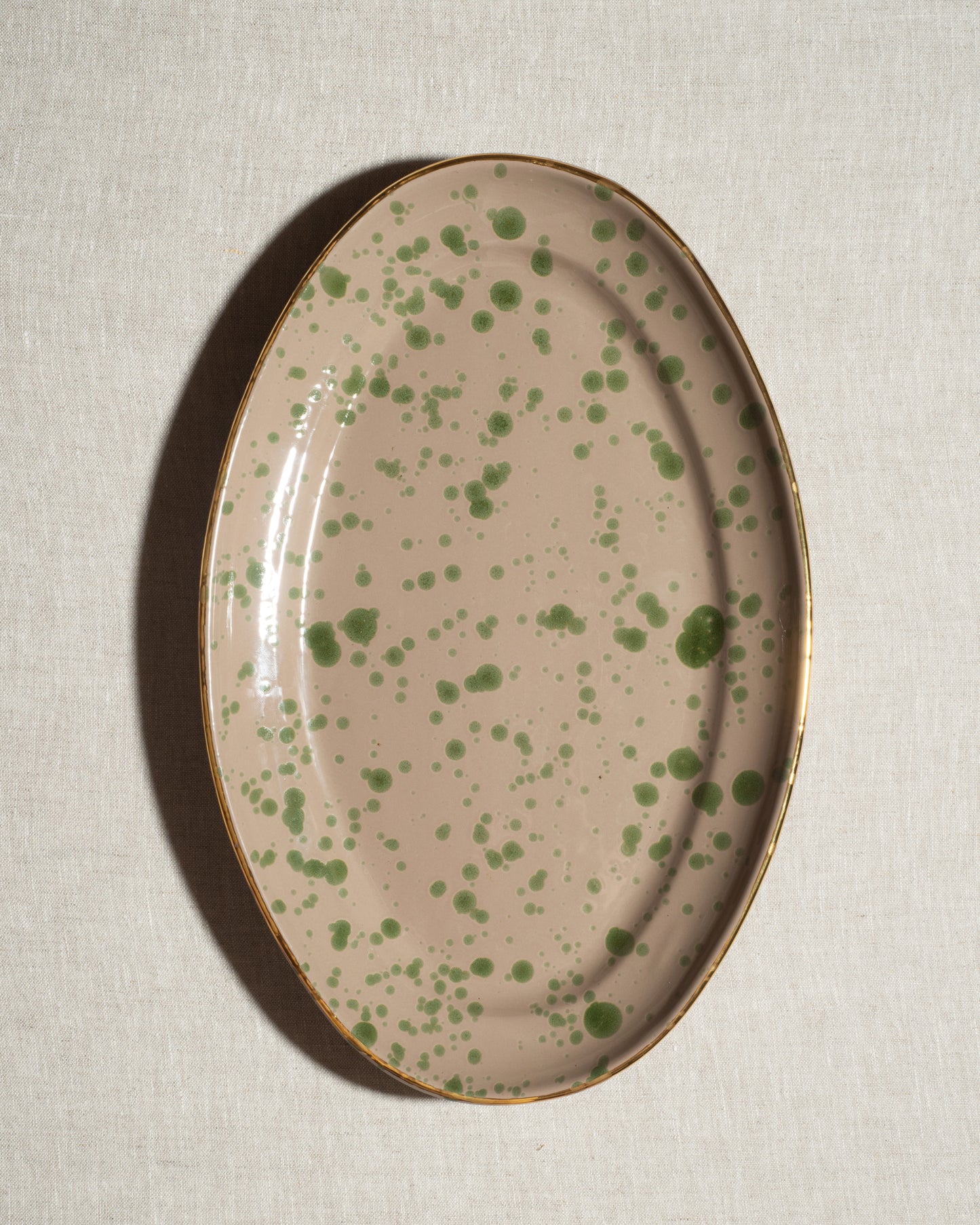 Large Platter in «Carciofo» with Gold Rim
