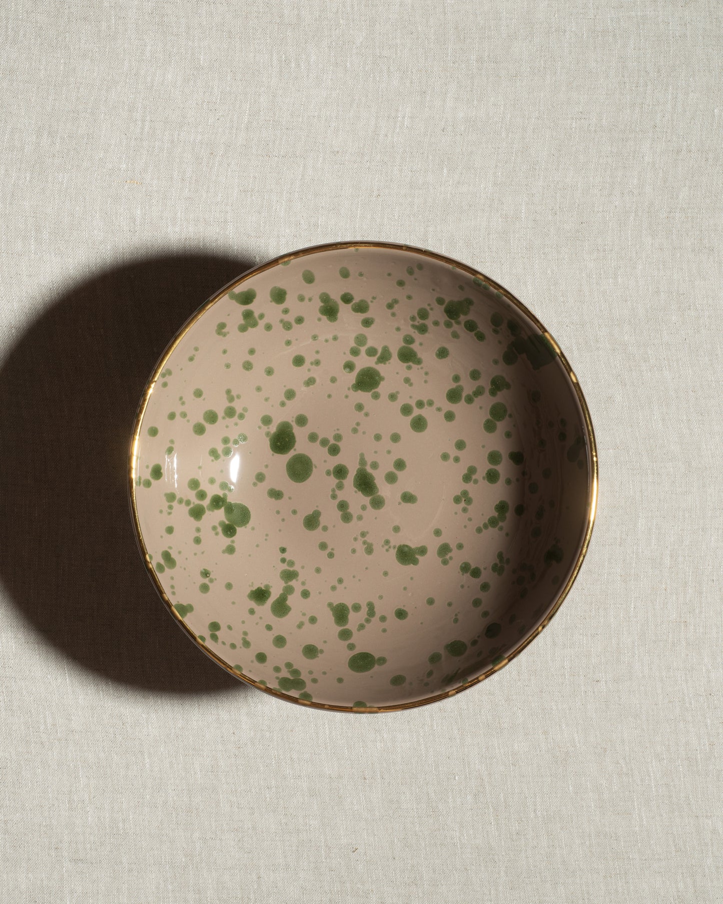 Medium Alzata in «Carciofo» with Gold Rim